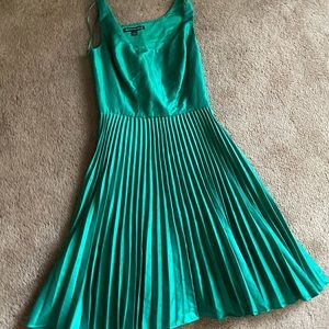 Green pleated dress